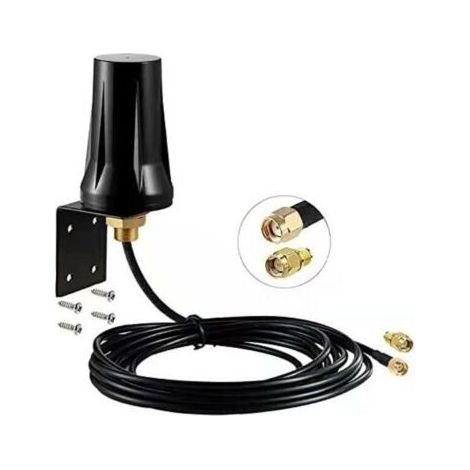 Antenne 4G LTE Exterieur SMA Mâle Mimo 5dBi Omnidirectionnelle Externe Étanche pour 4G LTE Mobile Routeur Passerelle Modem Cellulaire Caméra de Sentier