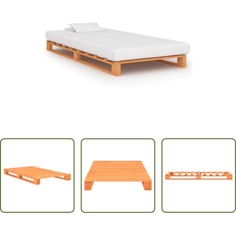 Cadre de lit - Cadre de lit de palette sans matelas 100x200cm bois massif (1/5)