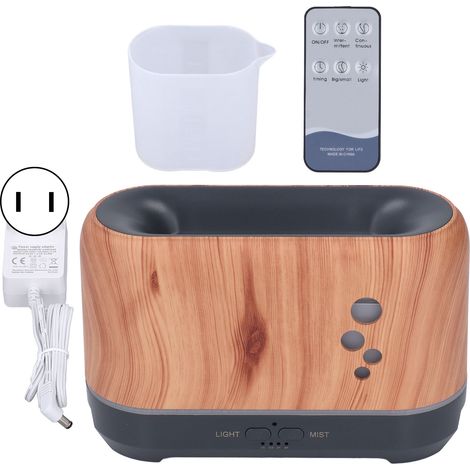 Diffuseur d'huiles essentielles 200ML, flamme creuse avec lumière d'ambiance, brume humidificateur pour maison chambre, télécommande incluse, prise US 100-240V.