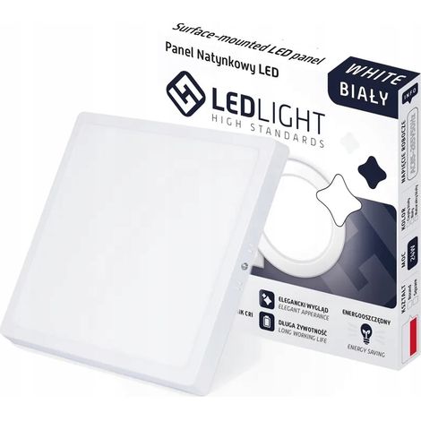 Lámpara LED cuadrada de montaje en superficie para panel de techo LED de 18 W con CCD, sin parpadeo. (1/5)