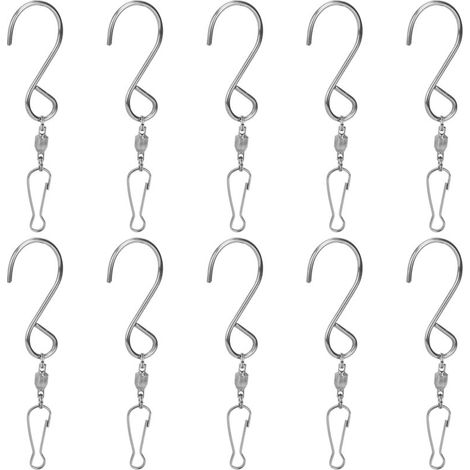 10 Crochets Tournants en Spirale Acier Inoxydable 360° pour Suspension - Lot de 10 Pièces (1/5)