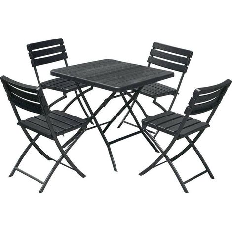 SET GIARDINO IN POLIETILENE ALTA DENSITA 'GAVOI' colore nero