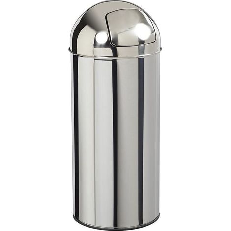 Poubelle Push avec couvercle à trappe - 45l - inox (1/4)