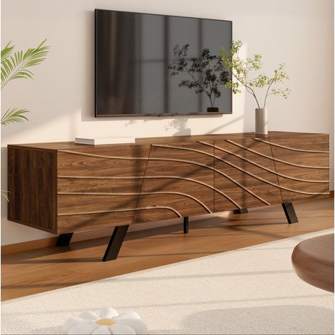 MEUBLIV mueble TV 160 cm marrón – gran almacenaje con gestión de cables (1/5)