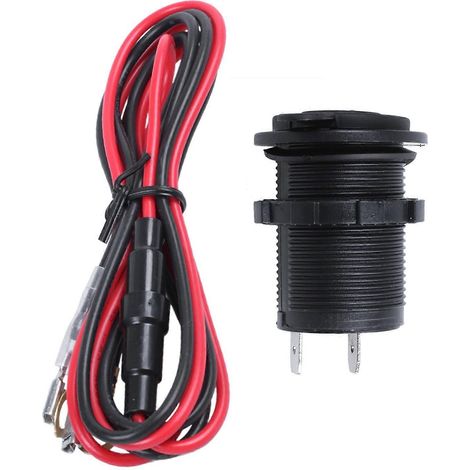 Prise allume-cigare avec câble de 60 cm et prise murale pour voiture 12 V/24 V (1/5)