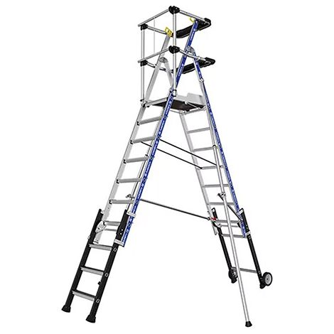 Scaletta telescopica da 8 a 10 gradini - Altezza max di lavoro 4m - 2272952