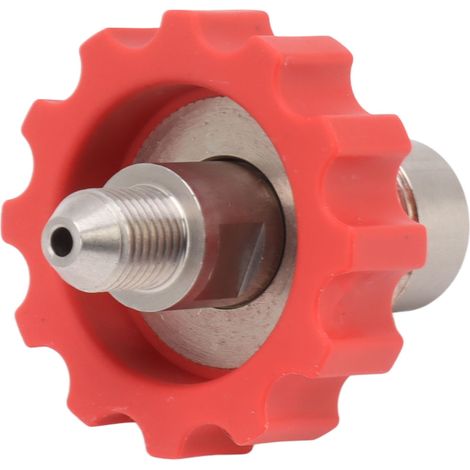 CO2-Gastankadapter aus Edelstahl, Gasfülladapter G5/8 auf 7/16-20 Anschluss, rotes Getriebe (1/5)