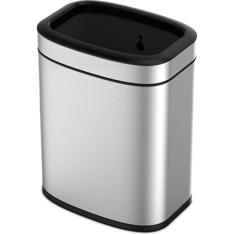 EKO - Poubelle open top OLI-Cube 20 litres - Stainless steel Polypropylene  - inox mat (1/3)
