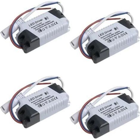 Lot de 4 pilotes LED 8-24 W, alimentation à intensité variable, transformateur étanche pour éclairage LED (1/4)