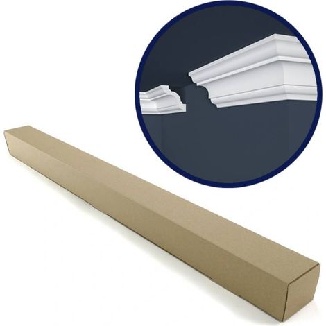 Lot de 10 (20 ml) Corniches de Plafond décoratives - Structuré - 200x8x8 cm (1/4)