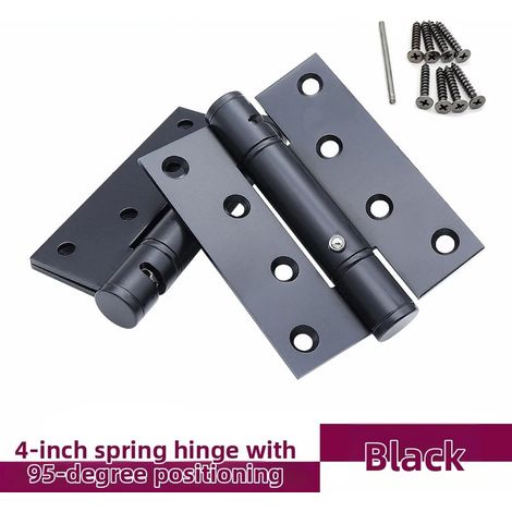 (noir - Chine continentale) Charnière automatique invisible pour porte avec ferme-porte à positionnement à 95 degrés - Quincaillerie pour la maison - Pièces de charnière pour ferme-porte de porte en a (1/5)