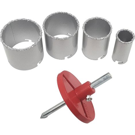 Set 4PZ Fresa carotatrice a tazza diamantata 33 53 67 73 mm per marmo e cemento