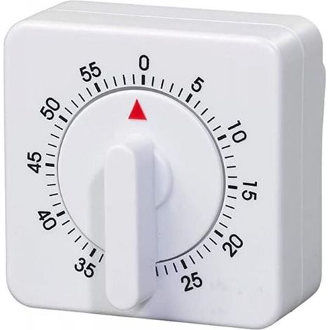 Small mechanical timer with square pendulum, 60 minutes/1 hour portable, no battery required for rotation control (1/5)