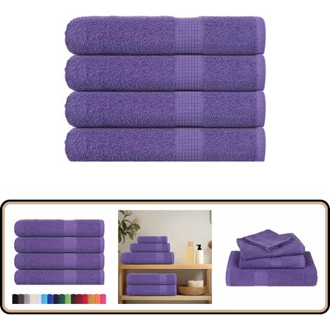 vidaXL Serviettes 4 pcs violet 100x200 cm 360 g/m² 100% coton (1/5)