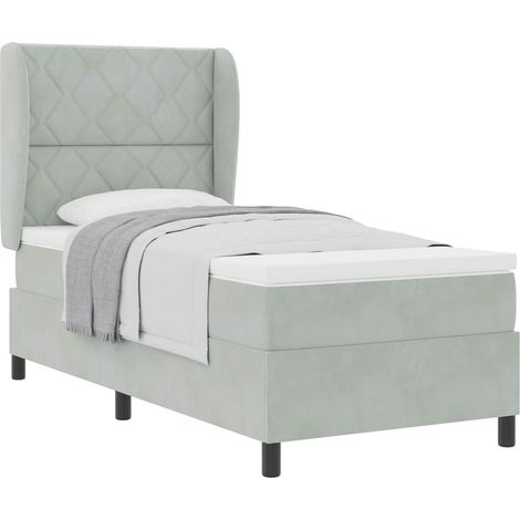 Maison Exclusive - Boxspringbett mit Matratze Hellgrau 190 x 90 c