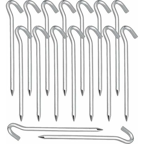 20 Pcs Zelt Heringe Boden Stakes Haken für Camping Zelt Gartenarbeit Verzinktem Stahl Zelt Heringe Silber (1/5)