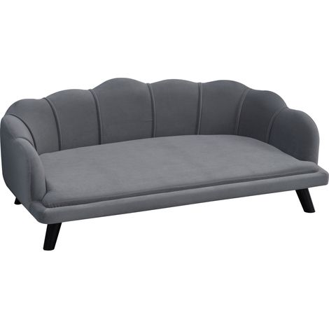 Dog Sofa, Pet Couch Bed for Medium, Large Dogs, Legs, Cushion - Grey (1/5)