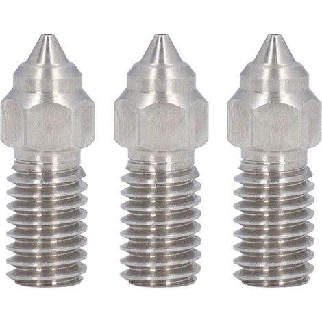 Buse d'imprimante en acier inoxydable, 3 pièces, résistante aux hautes températures, résistante à l'usure, 3 trous pour Neptune 4 4Pro 0.6mm (1/5)