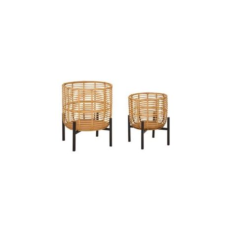 Ensemble de 2 porte-vases en rotin, ø 41 x 47 - 33x39 (1/5)