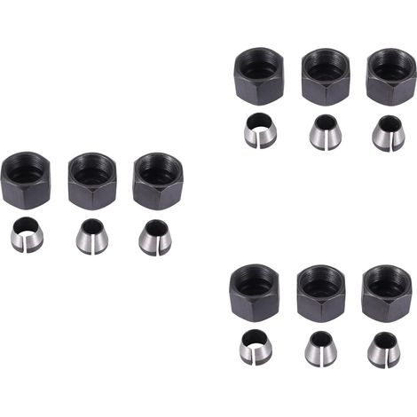 9 Pièces Séries Ensemble de Pinces de Routeur Adaptateur de Têtes de Mandrin pour Perceuses Gravure Coupe Coupe Machine À Découper électrique Routeur Fraise (1/5)