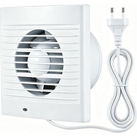 VMC 100 mm Bathroom Extractor Fan Silent with Non-Return Valve, 12 W Ventilation Extractor for Bathroom, Kitchen, Toilet, Loft Window and Cellar (1/5)