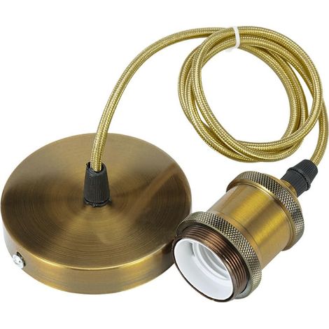 Douille E27 - Kit de câble pour suspension vintage - Bronze antique - Support de lampe pour suspension (1/3)