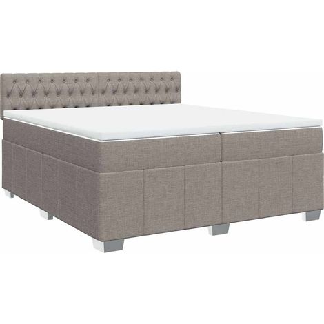 Maison Exclusive - Giroletto a Molle con Materasso Tortora 200x200 cm in Tessuto