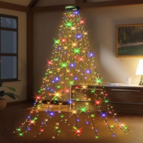 Guirlande lumineuse pour sapin de Noël long 16 branches étanche lumières colorées 2 mètres 400 LED (1/5)