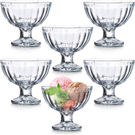 Coupes à glace en verre 180 ml, lot de 6. (1/5)