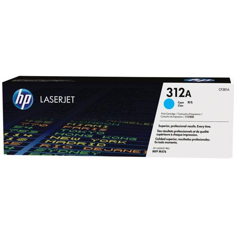 Cartouche de toner HP LaserJet 312A - Cyan (CF381A) - LaserJet - Paquet de 1 - Jusqu'à 2 700 pages ISO/IEC 19798 (1/2)