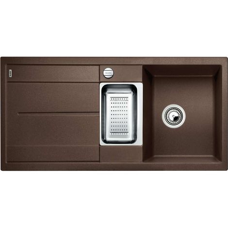 Blanco Metra 6 - Lavello in silgranit, 100x50 cm, con comando remoto dello scarico, color caffé 515045 (1/4)