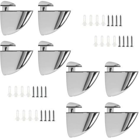 LaBlanc - Verstellbare Glasregalhalterung, 8-teilige Glasregalstütze, verstellbare Glasklemme aus Zinklegierung für 3-14 mm dicke Holz-/Glasregale