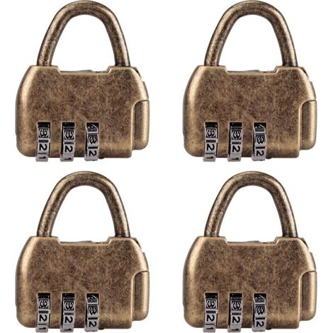 4 Pack Mini Retro Combination Padlock for Diary Luggage Vintage Code Lock (1/5)
