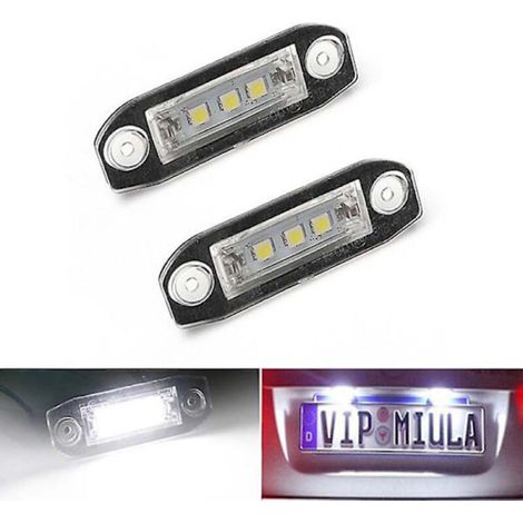 Éclairage de plaque d'immatriculation à LED compatible avec les modèles Volvo S40, S60, S80, XC70, XC60 et autres, lot de 2.