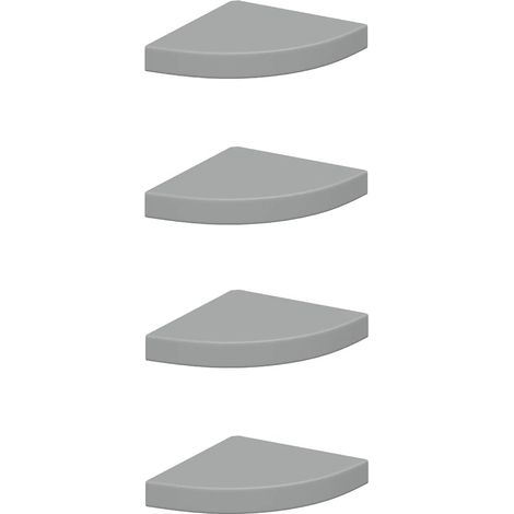 Maison Exclusive - Eck-Schweberegale 4 Stk. Grau 25x25x3,8 cm MDF