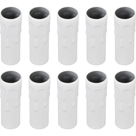 10 Pcs E14 Métal Tube Tête De Lampe Boîtier Fer pour Bougie Lampe Titulaire Tube Base De La Lampe 25x80mm Lustre en Cristal Tube Accessoires D'éclairage Raccords(Blanc) (1/5)