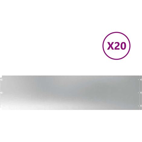 Raseneinfassung 20 Stk. 25 x 103 cm Verzinkter Stahl Silber vidaXL