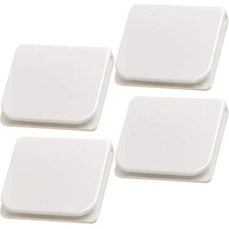 Lot de 4 clips de rideau de douche pour doublure, supports coupe-vent et anti-éclaboussures, clips auto-adhésifs pour maintenir le rideau en place, blanc (1/4)