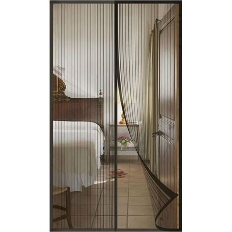 Moustiquaire Porte Fenetre Aimantée Magnetique.Rideaux Anti Mouches pour Porte. Rideaux Toile Insect Ecran.Moustiquaire Baie Vitree Coulissante.Magnétique Moustique Sans Perçage(110x210cm.noir) (1/4)
