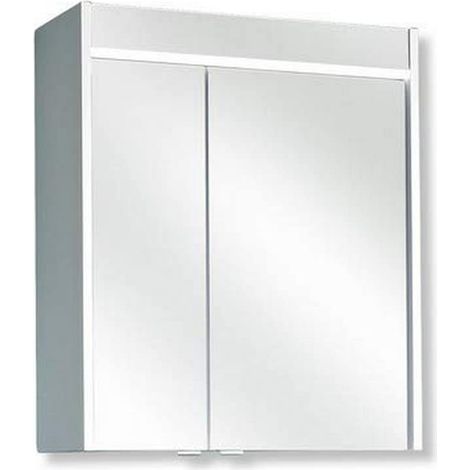 Armoire Miroir Treviso I, Bois, Blanc Brillant, 20 x 60 x 70 cm (1/3)