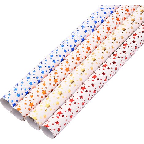 Papier d'emballage - Motif Noël Arbre Vert Flocon de Neige - 70 cm x 10 m - 1 Pièce (1/5)