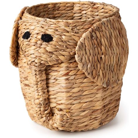 Panier de rangement enfant en jacinthe d’eau Noah - COMPACTOR - 30 x 30 x H.35 CM - Naturel (1/5)