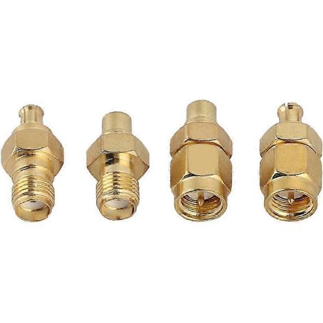 Adaptateur MCX vers SMA, impédance 50 ohms, lot de 4, en laiton nickelé pour antenne radio (1/5)
