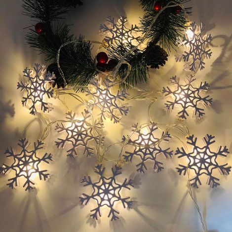 Guirlande Lumineuse Flocon De Neige - 10 LED - 1,65 M - Alimentation USB - Pour Décoration Intérieure Et Extérieure - 1 Pièce (1/5)
