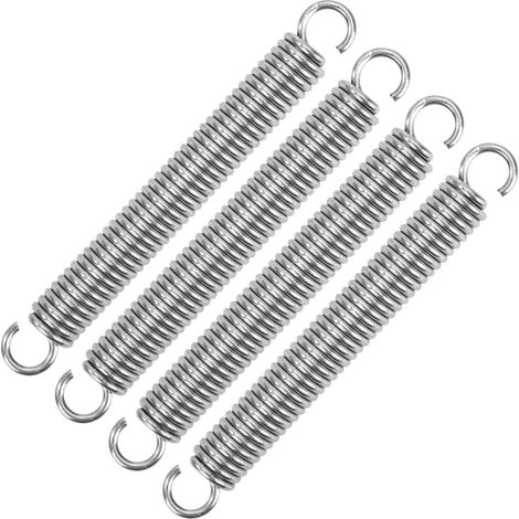 4 Pièces - Ressort De Traction - Ressort En Acier Inoxydable - Double Crochet Pour Fixation - Résistant À La Corrosion - Pour Bricolage Et Industrie - Couleur Acier - 1,6x10x80cm (1/5)