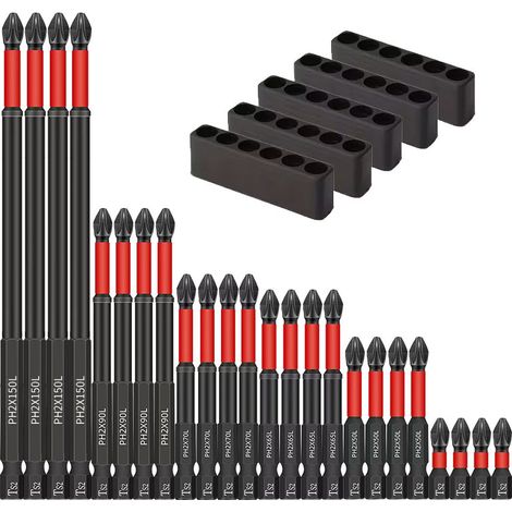 Punte per cacciavite antiscivolo e resistenti agli urti S2, punte per cacciavite magnetiche ultra resistenti, punte per cacciavite Phillips antiscivolo, cacciavite elettrico (1/2)