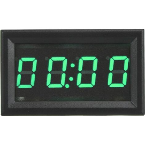 Autouhr für Armaturenbrett. Elektronische LED-Digitaluhr mit Leuchtfunktion, Zubehör für die Autodekoration (Grün). (1/4)