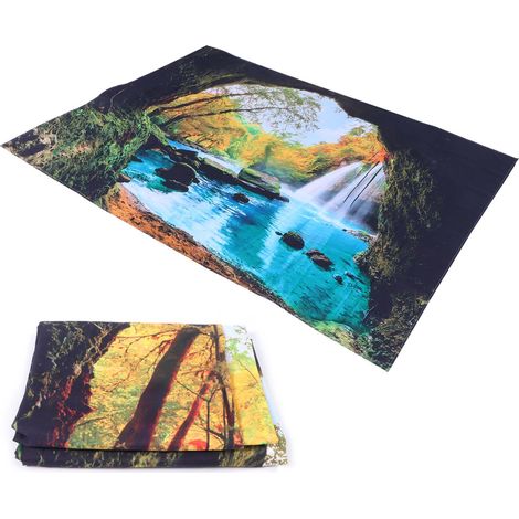 Wandteppich mit Flusshöhlenlandschaft, 200x150 cm, Schlafzimmerdekoration, Wandverkleidung mit Panorama-Naturmotiv. (1/5)
