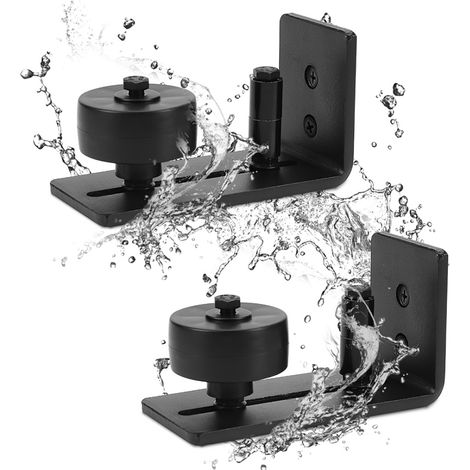 SWANEW Sistema di porte scorrevoli Sistema di porte scorrevoli Ferramenta per porte Guida per porte Maniglia per porte in legno Guida per pavimento-11.5 cm (2 pezzi) (1/4)