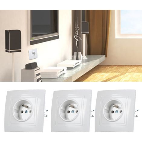 prese a muro francesi da 16A 220V per casa, ufficio, hotel - Confezione da 8 (1/5)